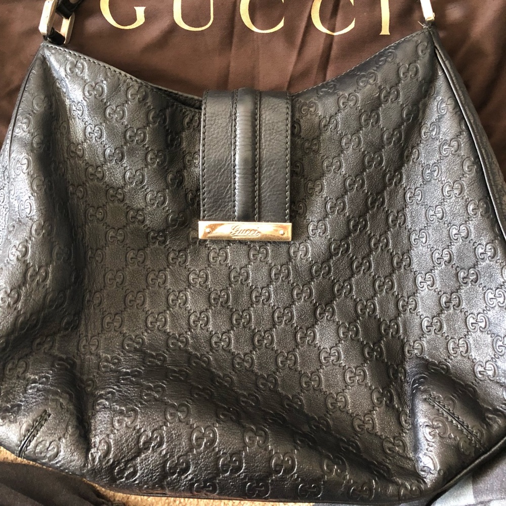 Gucci Guccisima Black Hobo